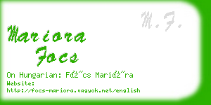 mariora focs business card